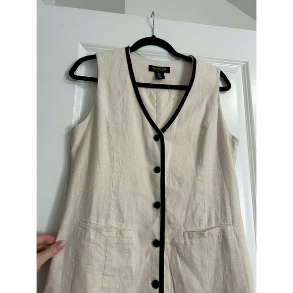 New Women's Mini Sleeveless Button Down Dress Size Small - Picture 2 of 4